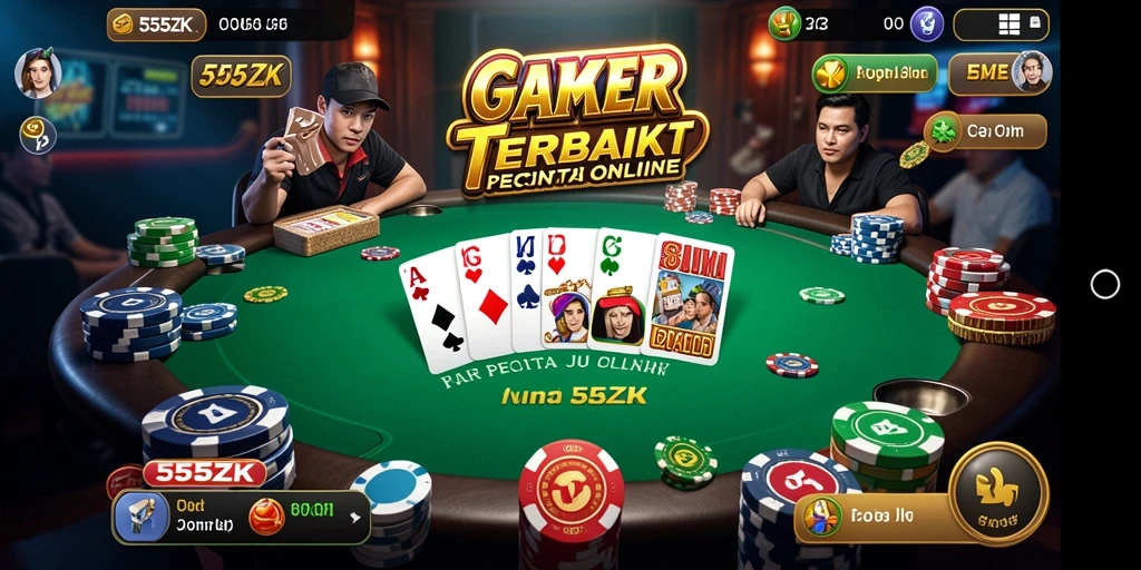 Tampilan gameplay Poker yang seru di 555ZK.