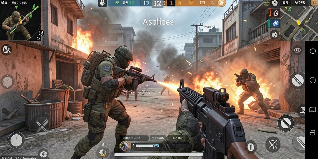 Gameplay seru di ASG55 saat bertempur di medan perang.