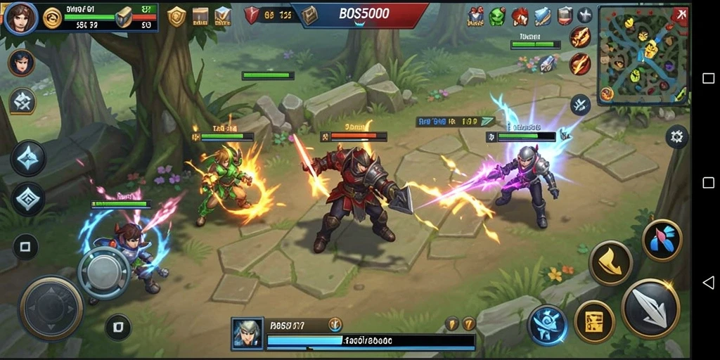 Tampilan gameplay seru di BOS5000 dengan strategi yang mendalam.