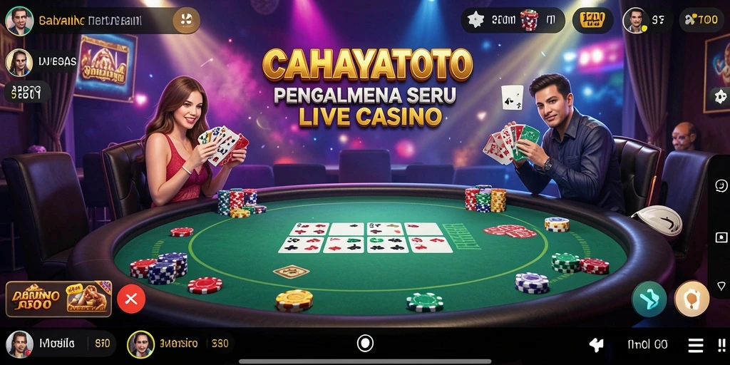 Tangkapan layar gameplay CAHAYATOTO dengan dealer langsung dan interaksi menarik.