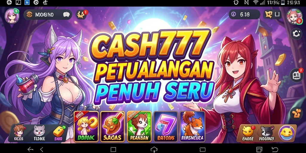 Tampilan gameplay <strong>CASH777</strong> yang penuh aksi dan karakter anime menarik.