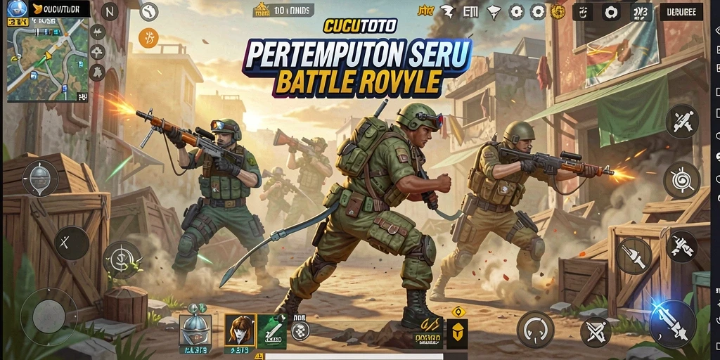 Gameplay CUCUTOTO penuh aksi dan strategi di arena Battle Royale.
