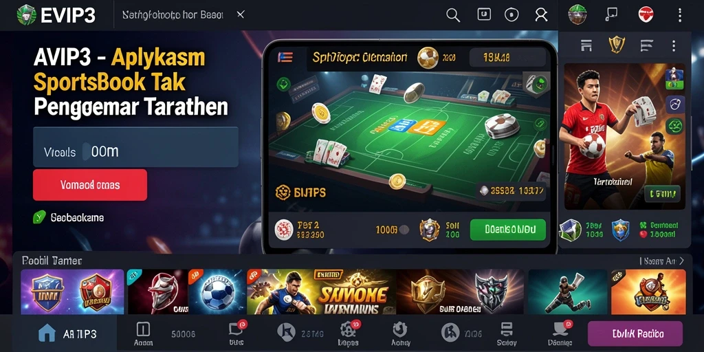 Tampilan gameplay EVIP3 yang menarik dan interaktif dalam sportsbook.
