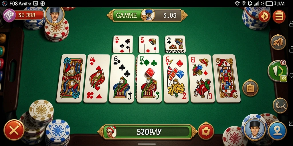 Tampilan gameplay F08 yang seru dan menarik dalam bermain Domino.