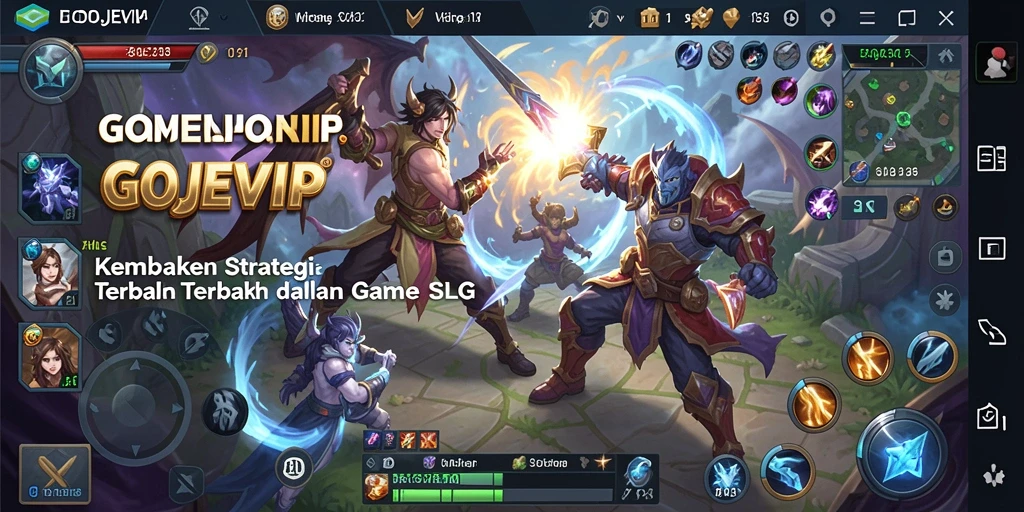 Screenshot gameplay GOJEKVIP menampilkan pertempuran yang mendebarkan.