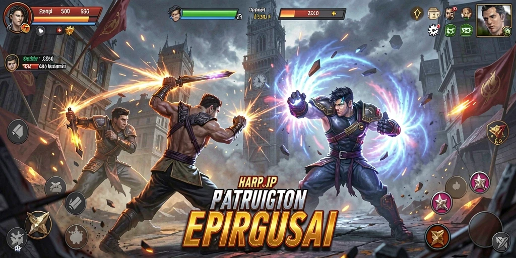 Tangkapan layar gameplay yang penuh aksi dari HARAPJP.
