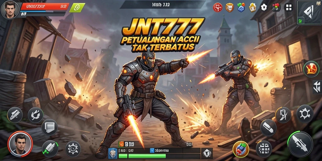 Screenshot gameplay JNT777 yang menunjukkan aksi mendebarkan di medan perang.