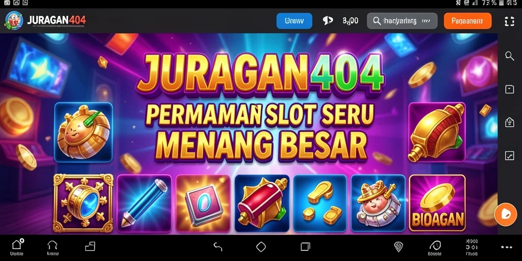 Screenshot gameplay JURAGAN404 menampilkan putaran Slot yang mengasyikkan.