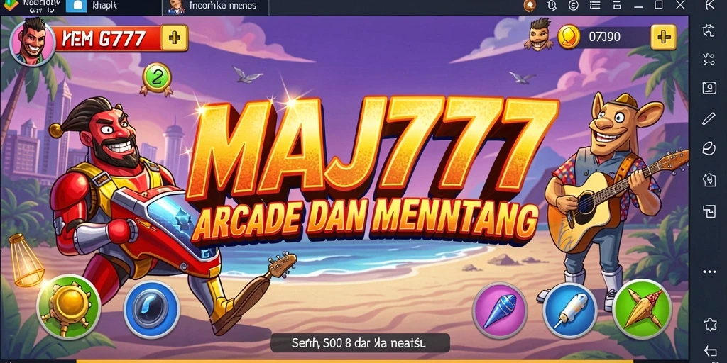 Tampilan seru gameplay MAJ777 dengan tantangan Arcade.