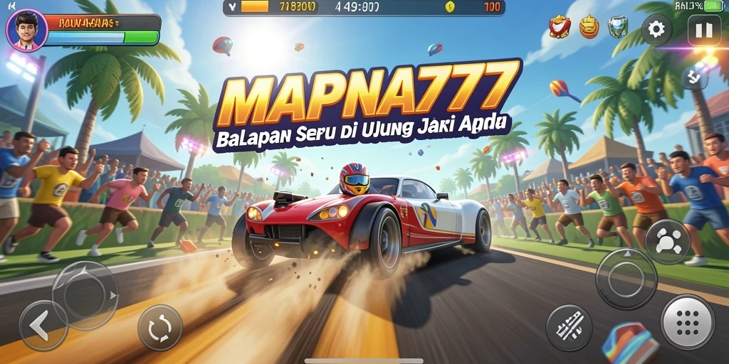 Tampilan gameplay seru dari MAPNA777 dengan mobil balap yang menakjubkan.