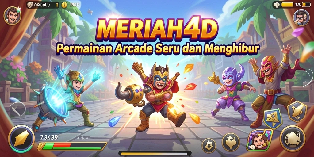 Tampilan gameplay seru di MERIAH4D dengan tantangan arcade.