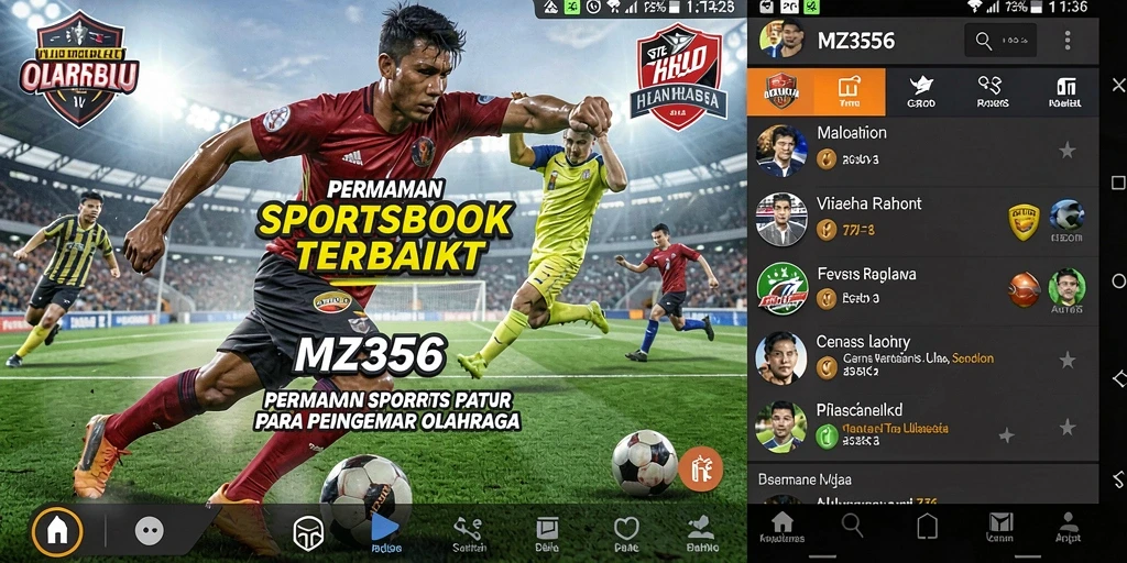 Screenshot MZ356 menampilkan tampilan antarmuka taruhan olahraga yang menarik.