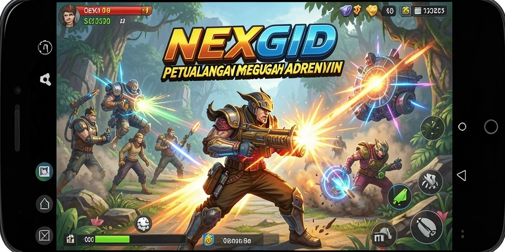 Screenshot menunjukkan aksi mendebarkan dalam gameplay NEXGID.