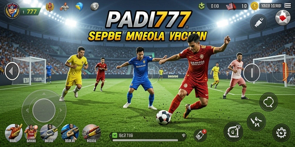 Tampilan gameplay PADI777 yang seru dalam pertandingan sepak bola.