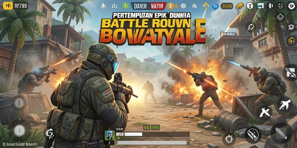 Screenshot gameplay RR789 menampilkan aksi seru dalam mode Battle Royale.
