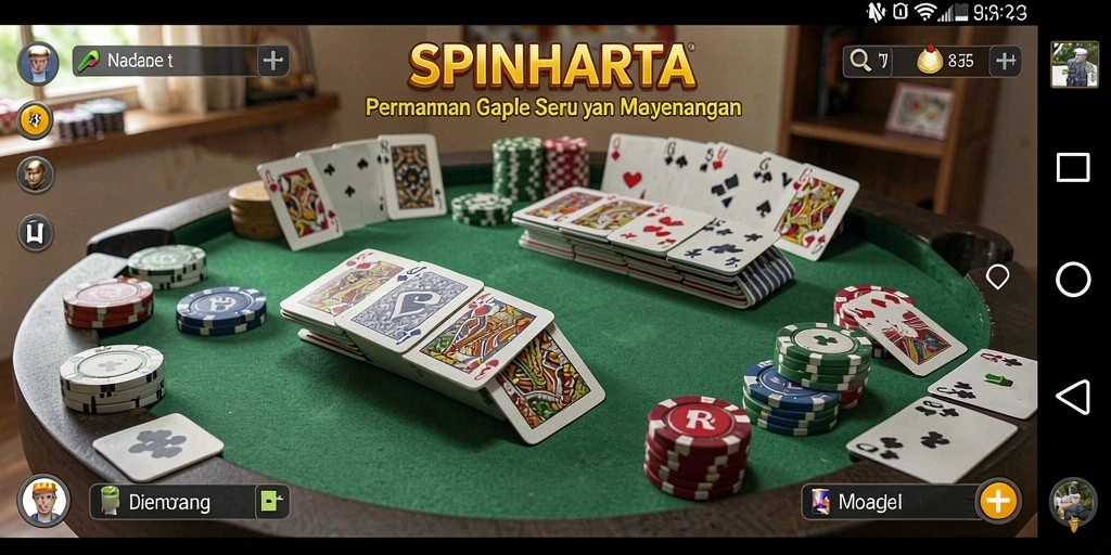 Gameplay seru SPINHARTA dalam permainan Gaple yang mengasyikkan.