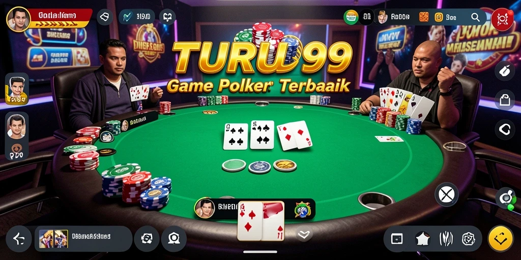 Screenshot TURU99 menampilkan gameplay seru dan interaksi pemain Poker.