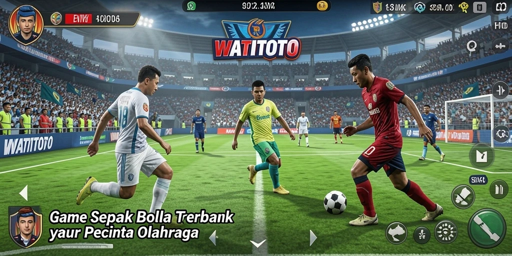 Screenshot WATITOTO menampilkan momen intens pertandingan sepak bola.